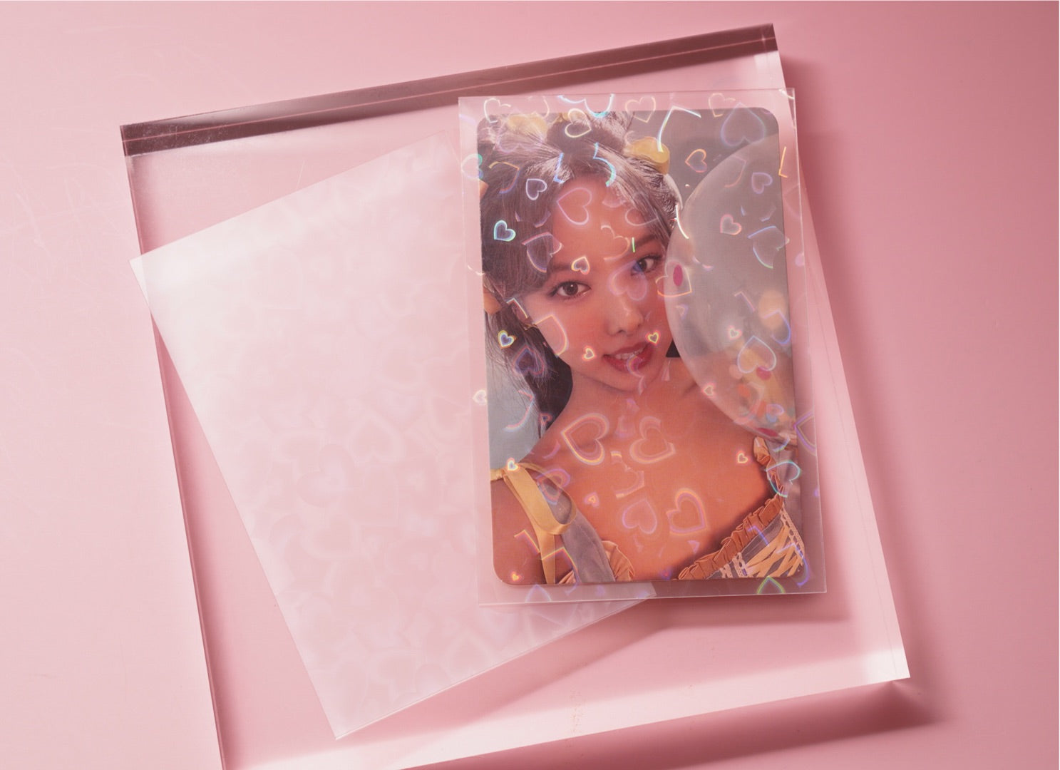 50 pochettes holographiques pour cartes photo K-Pop Hearts Shatter