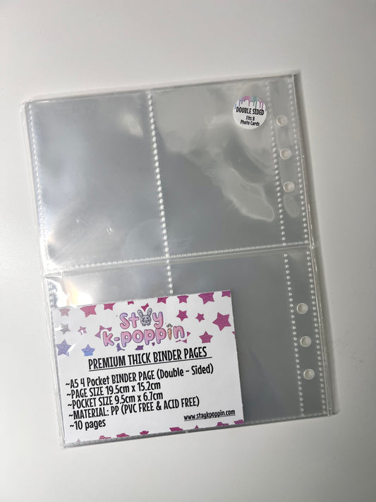 NEW - A5 Premium Double Sided  Binder Pages