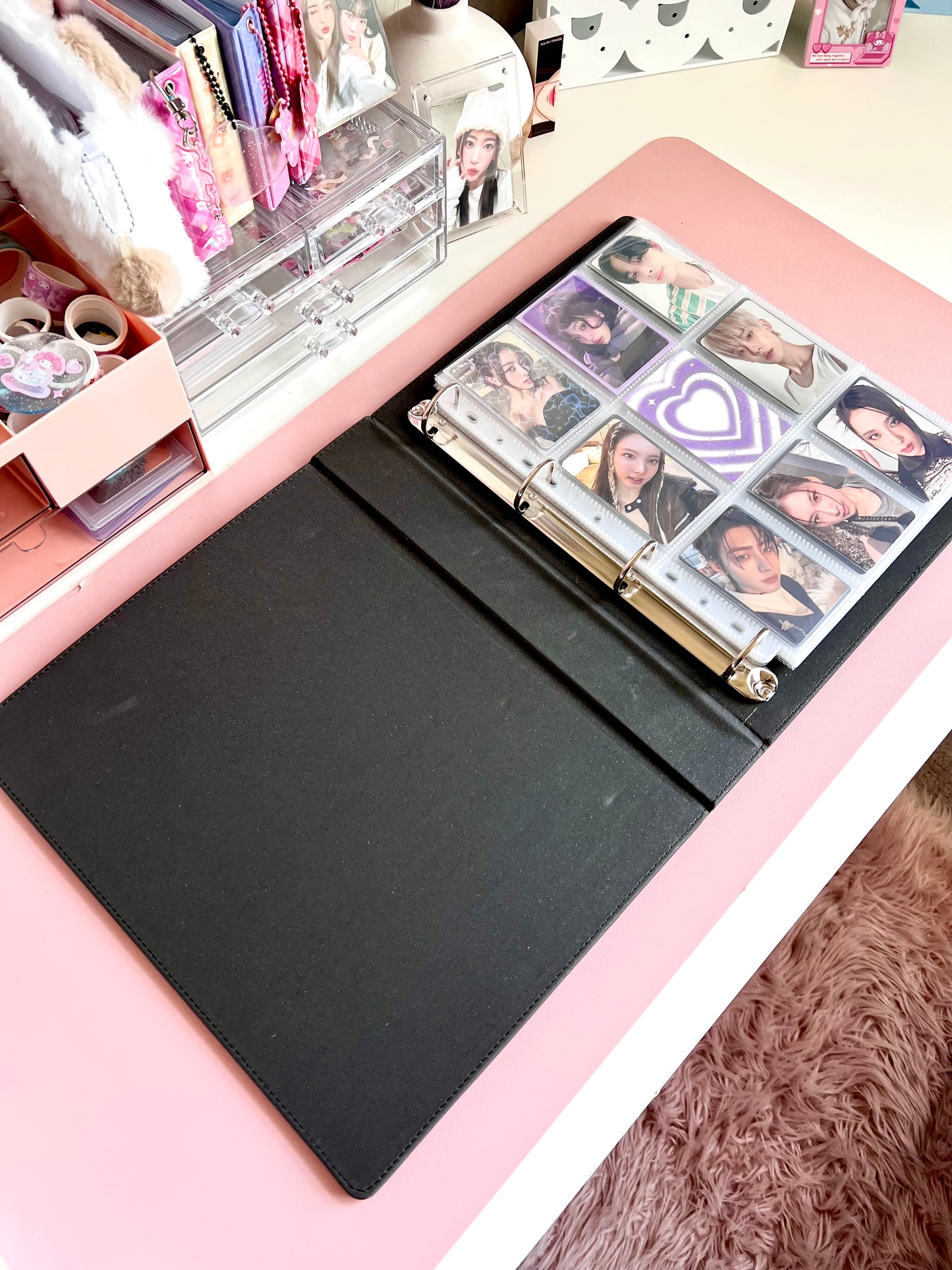 A4 Black K-pop Glitter Binder