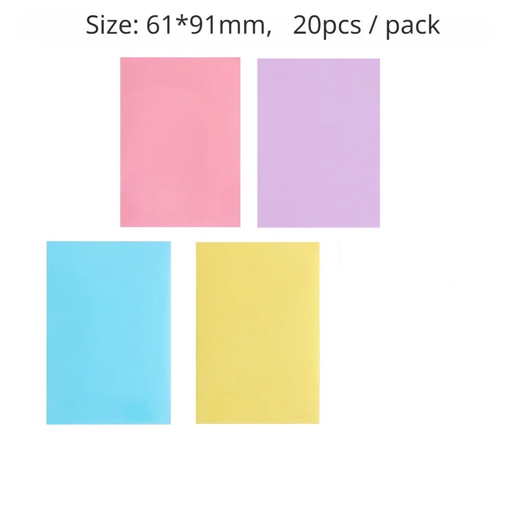 Pastel Colored Photo Card sleeves - 61x91mm | 20Pc