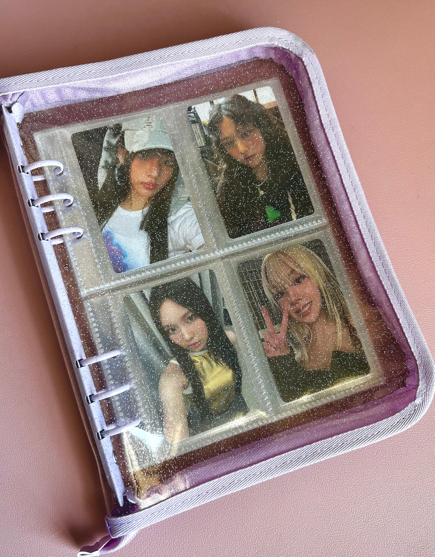 A5 Jelly Glitter Zippered Photo Card Binder