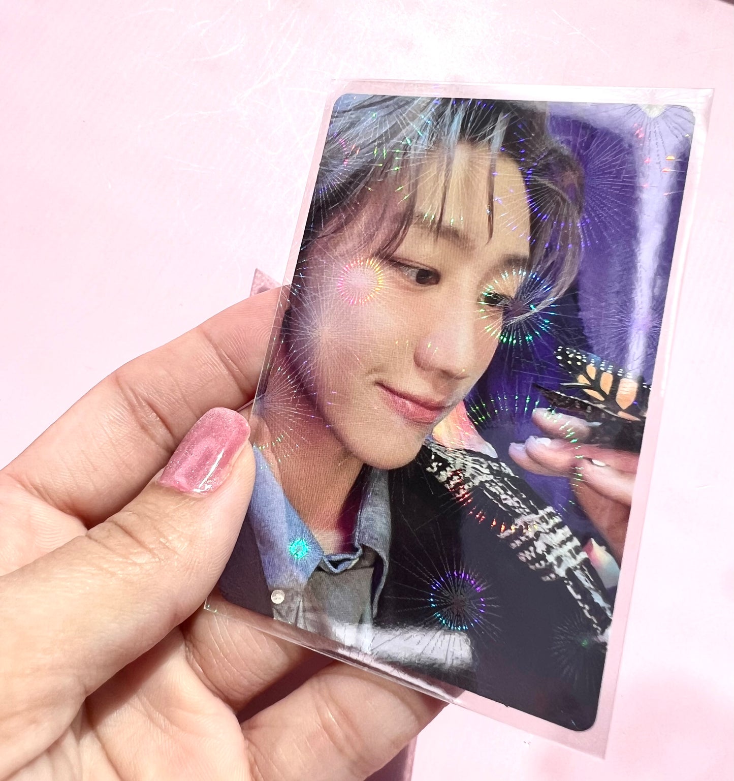 Fireworks Holographic Photo card sleeves- Double sided holographic sleeves