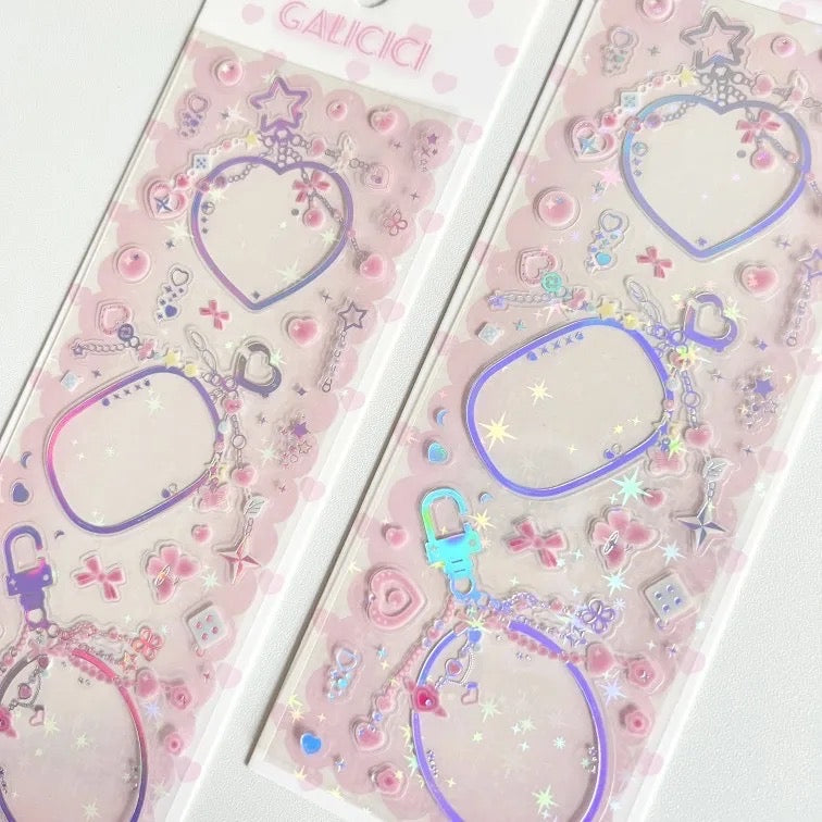 Kawaii Pendant/Angel Clear Holographic Stickers