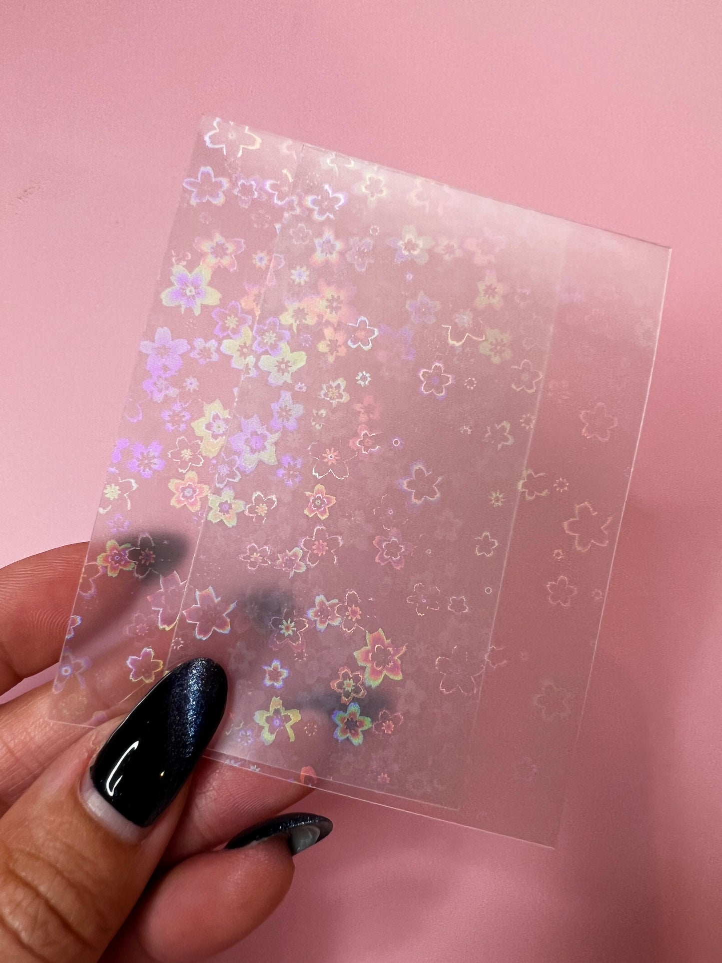 Mini Sakura Holographic Photo Card Sleeves 58x89mm