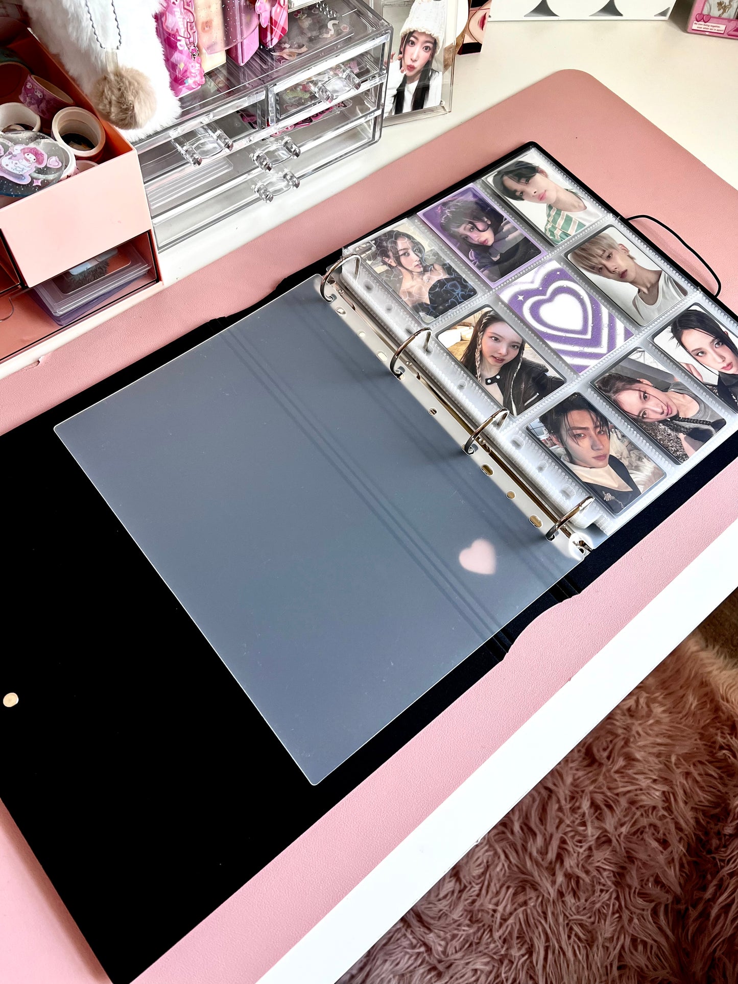 A4 White Heart Kpop Binder