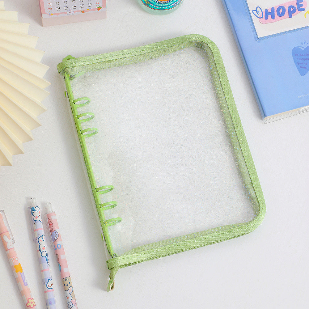 A5 Jelly Glitter Zippered Photo Card Binder