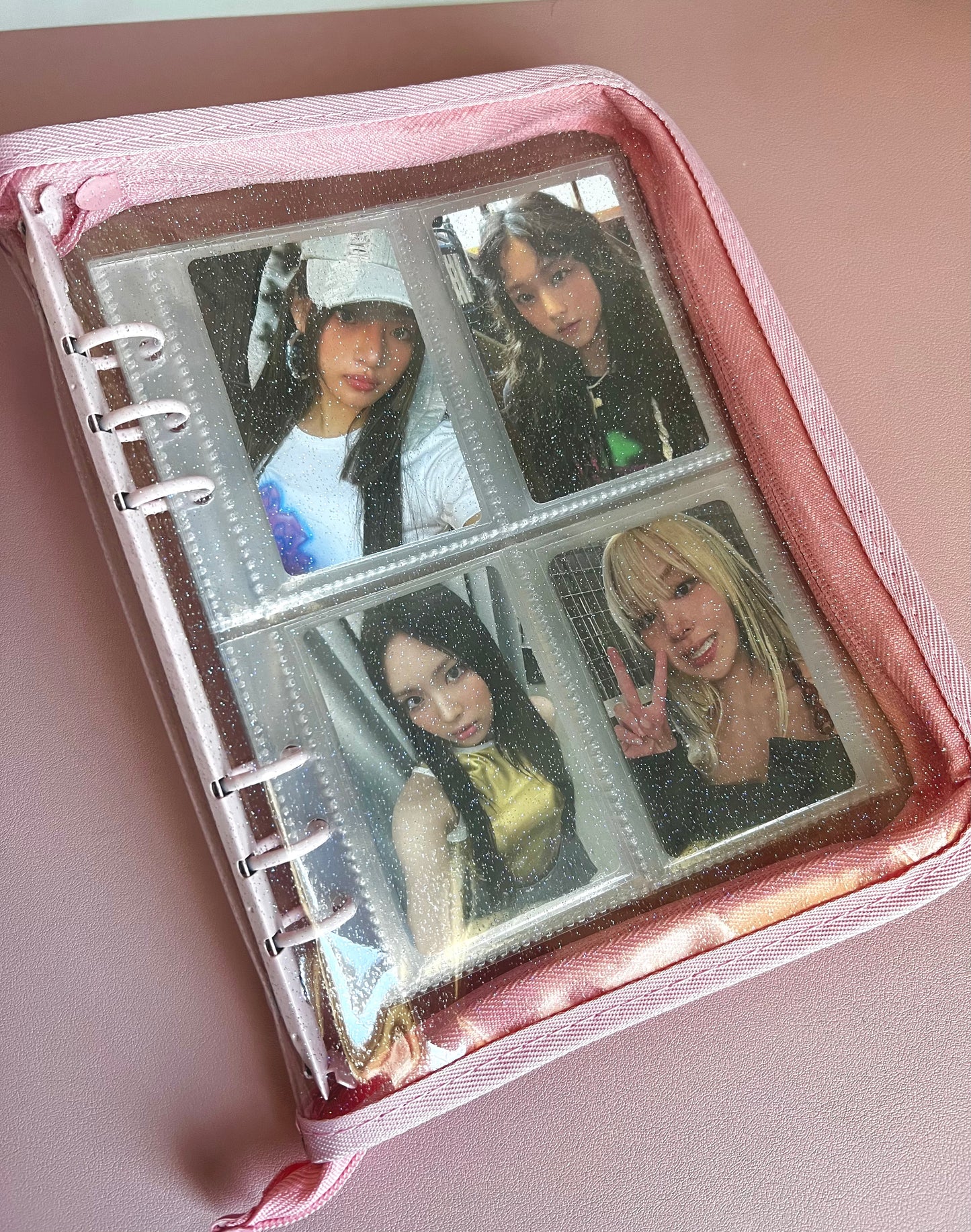 A5 Jelly Glitter Zippered Photo Card Binder