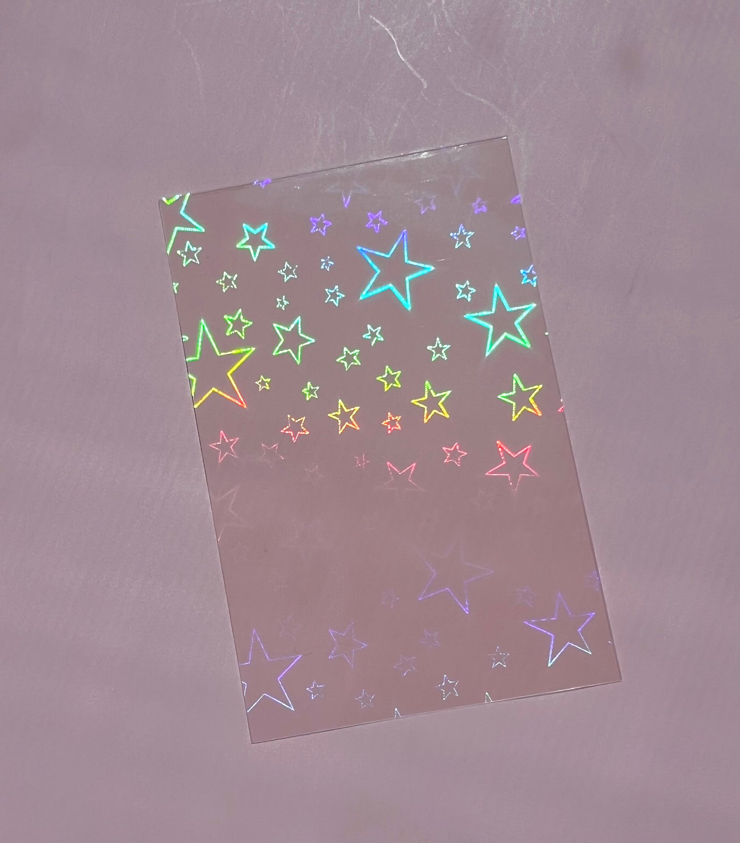 Super Star Holographic Photo card sleeves with sleek Matte back - 58x89mm