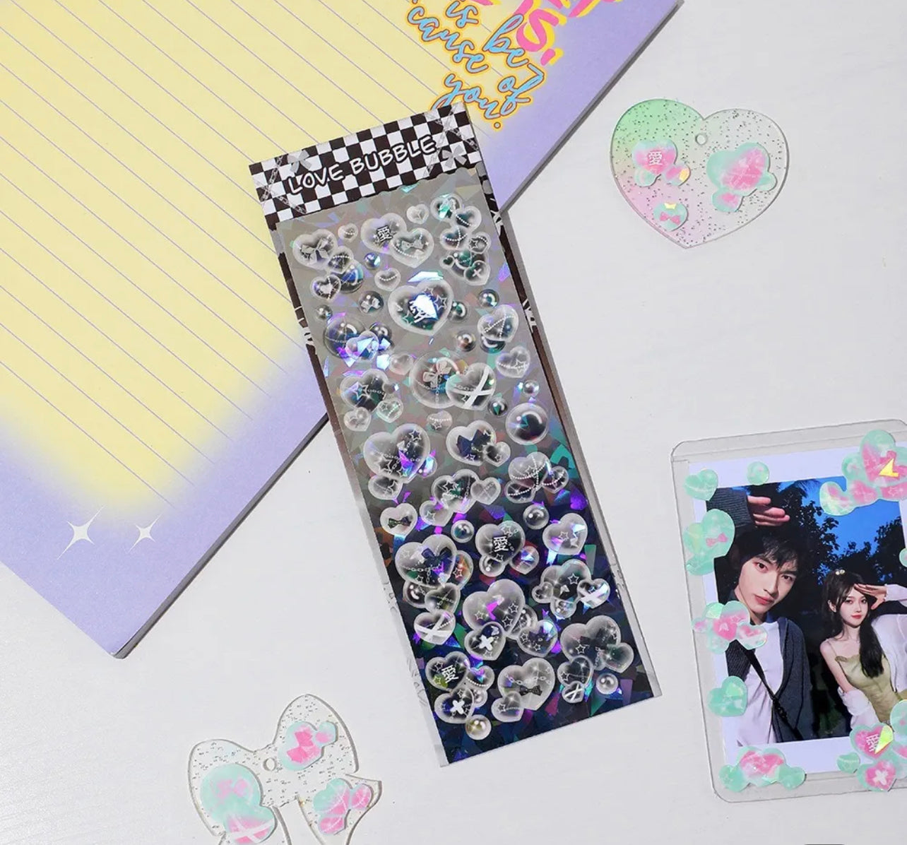 Heart Bubble - Holographic Stickers