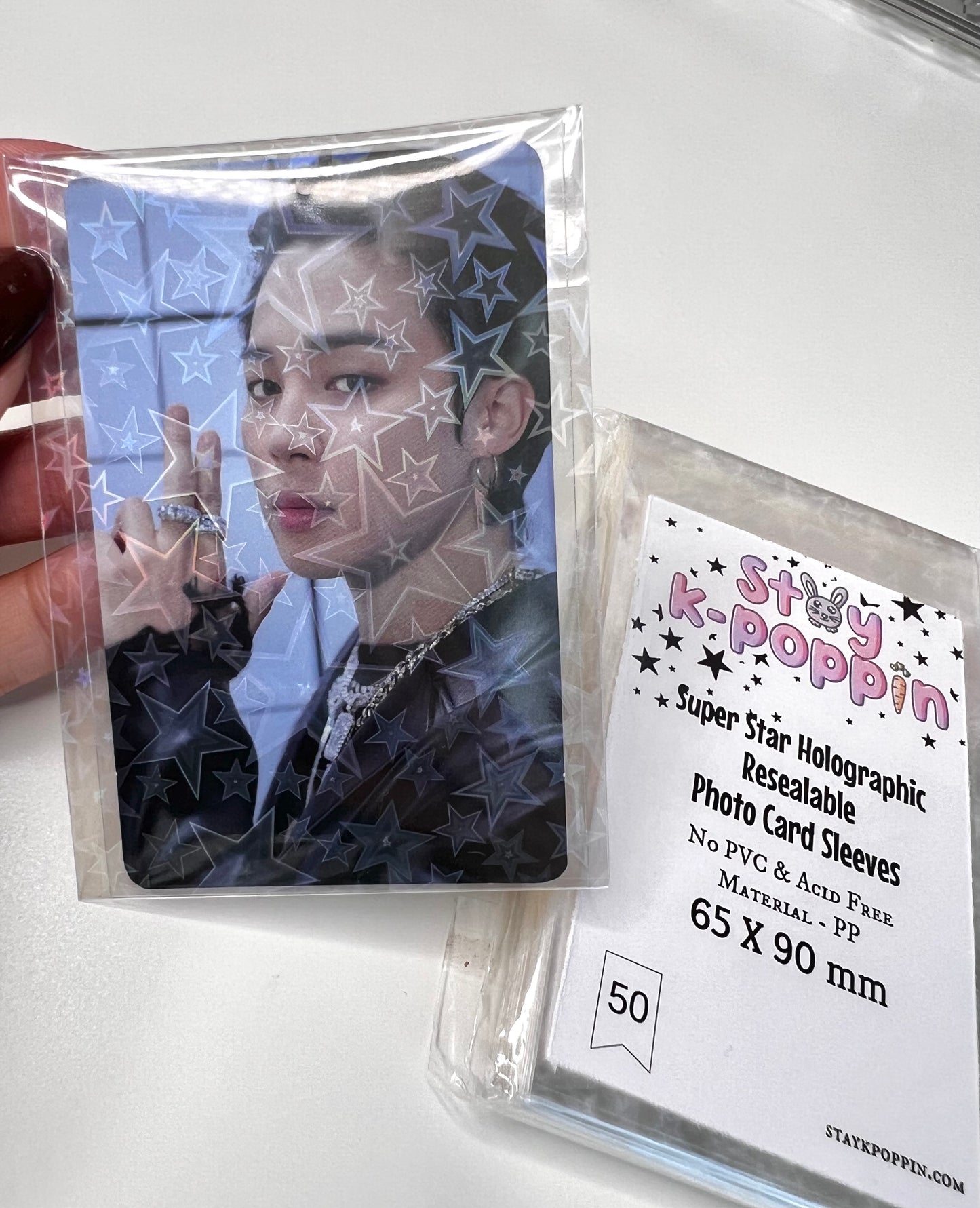 Resealable Holographic Super Star - Photo card sleeves