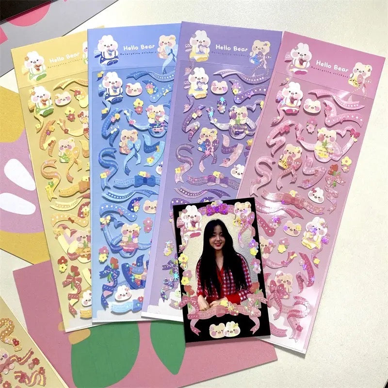 Bunny & Ribbon  - Holographic Stickers Version (A)