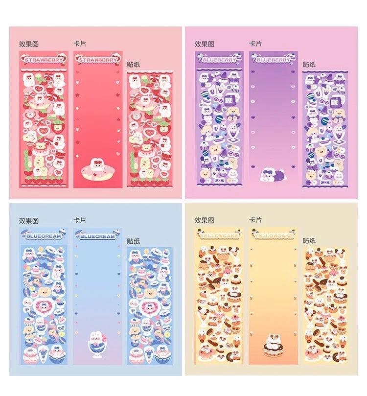 Kawaii Bunny & Treats - Holographic Stickers