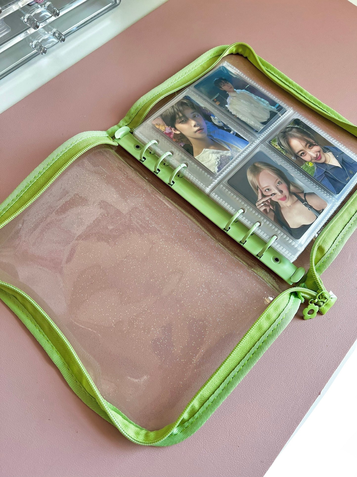 A5 Jelly Glitter Zippered Photo Card Binder