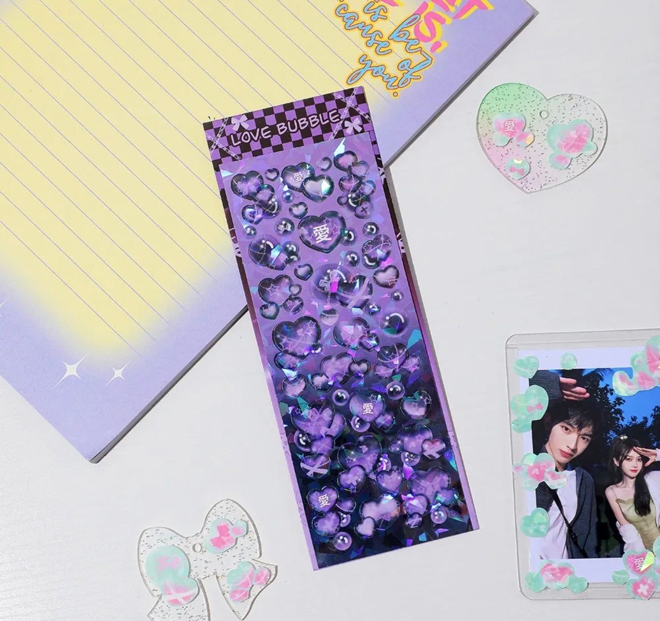 Heart Bubble - Holographic Stickers