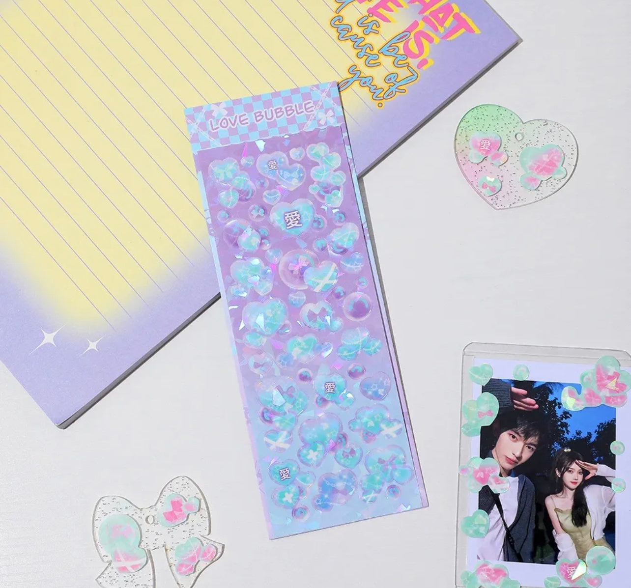 Heart Bubble - Holographic Stickers