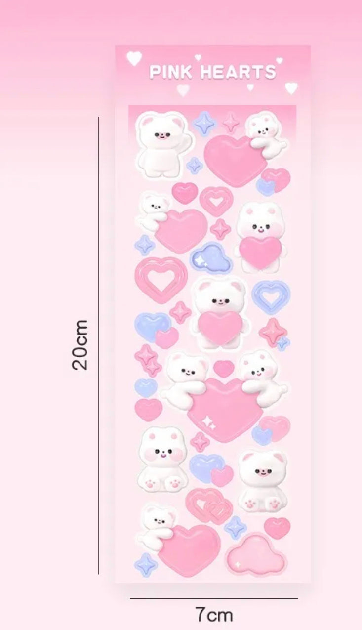 Teddy Bear/Bunny Designs - Holographic Stickers