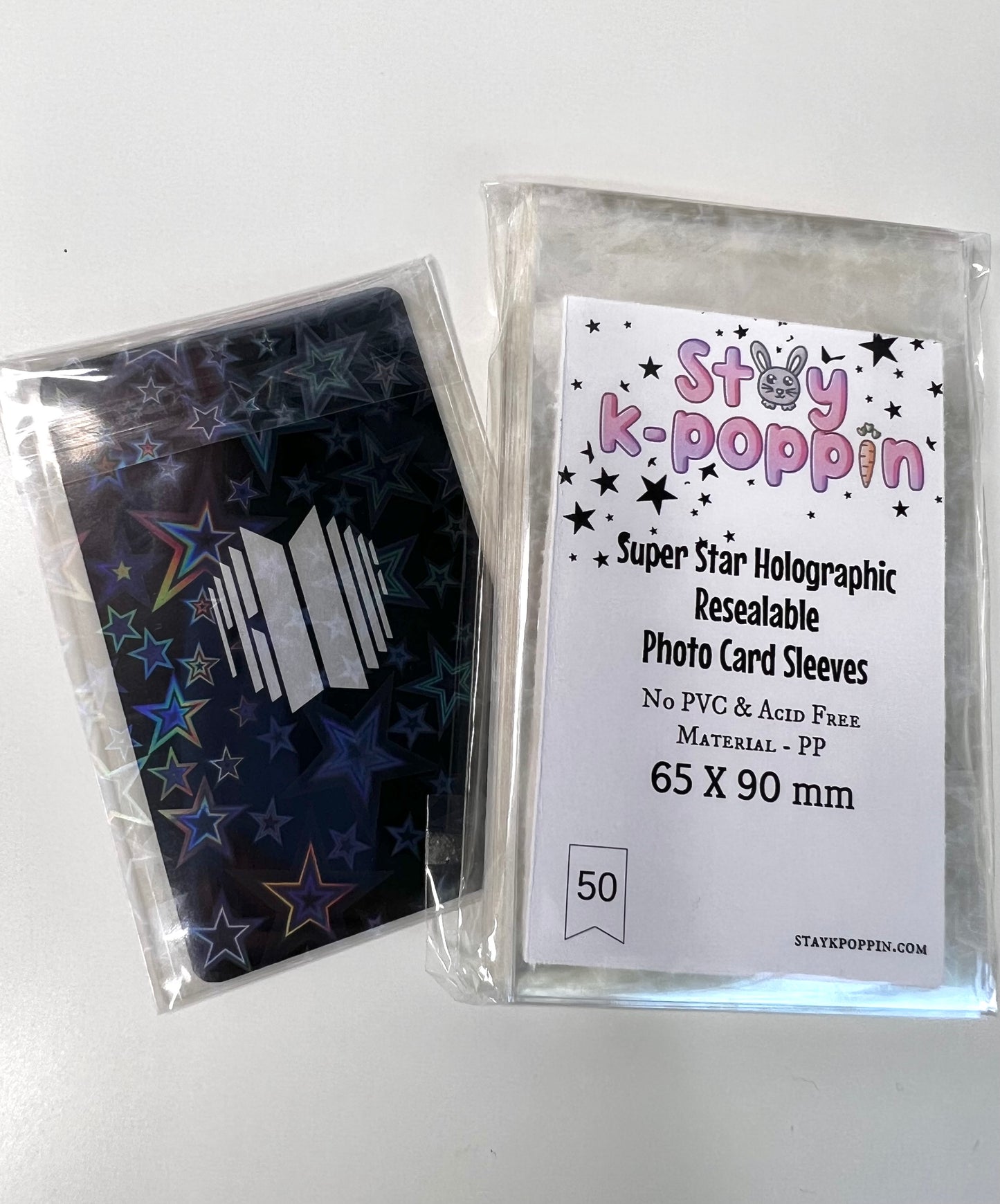 Resealable Holographic Super Star - Photo card sleeves