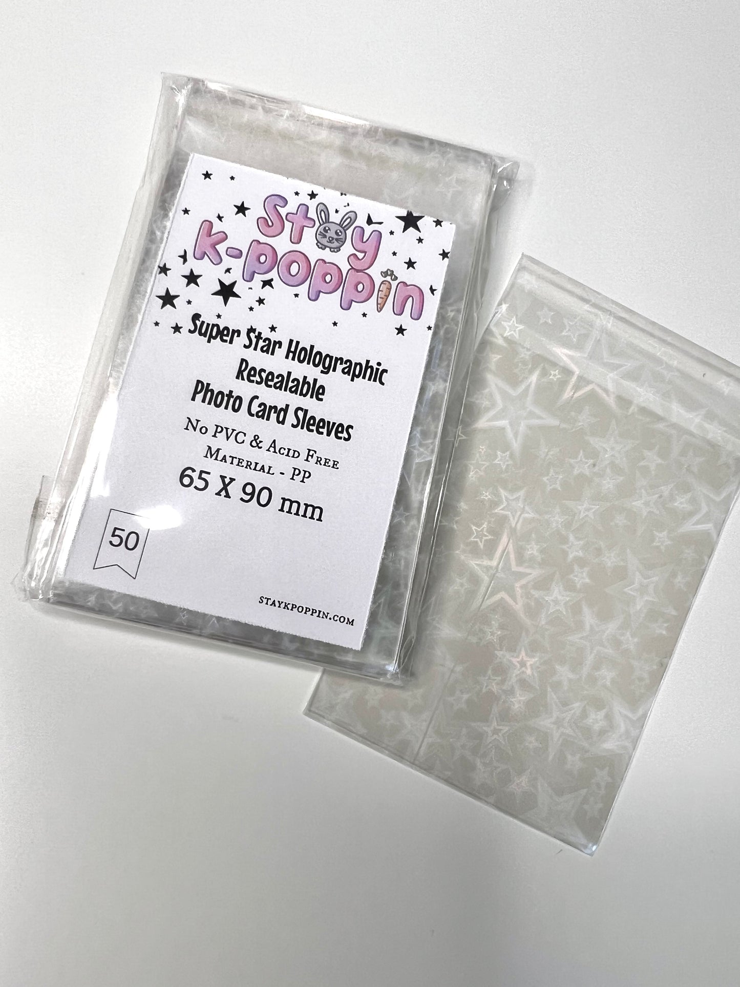 Resealable Holographic Super Star - Photo card sleeves