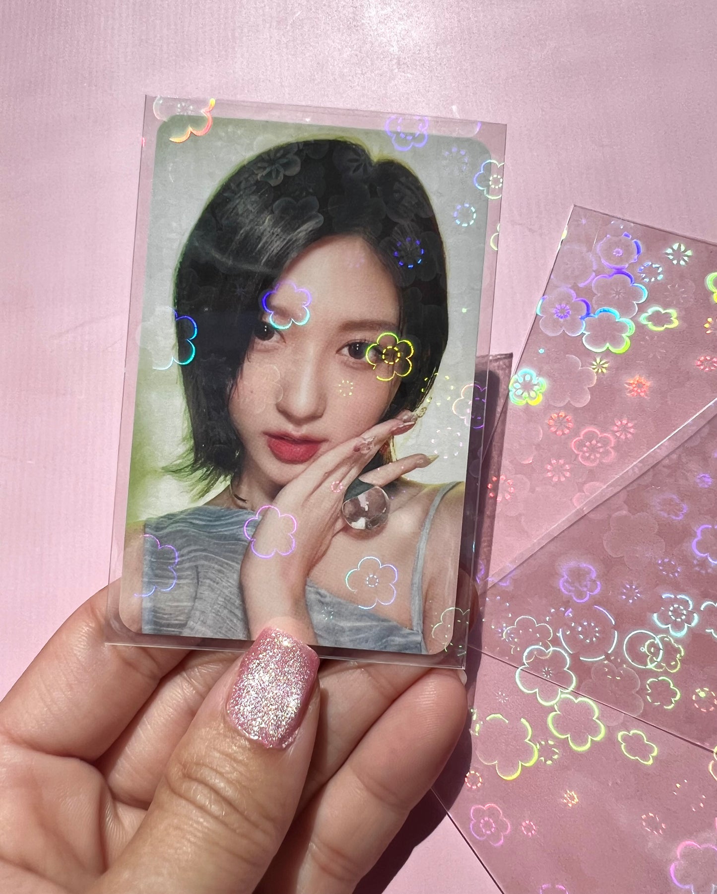 Sakura Blossom Holographic Photo Card Sleeves