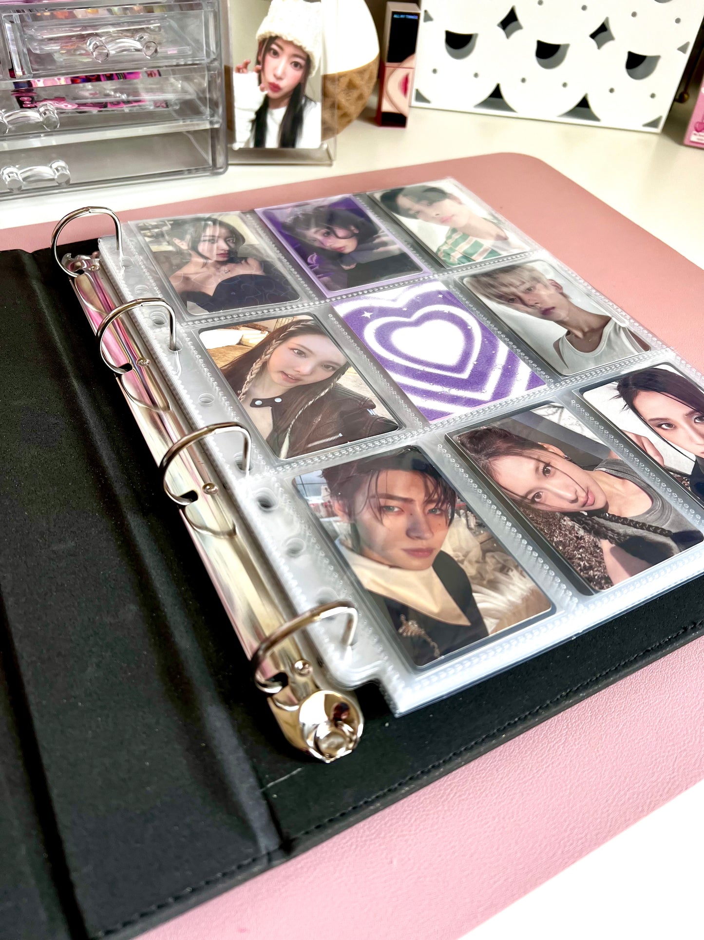 A4 Black K-pop Glitter Binder