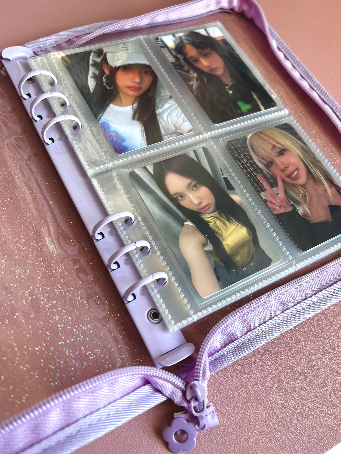 A5 Jelly Glitter Zippered Photo Card Binder