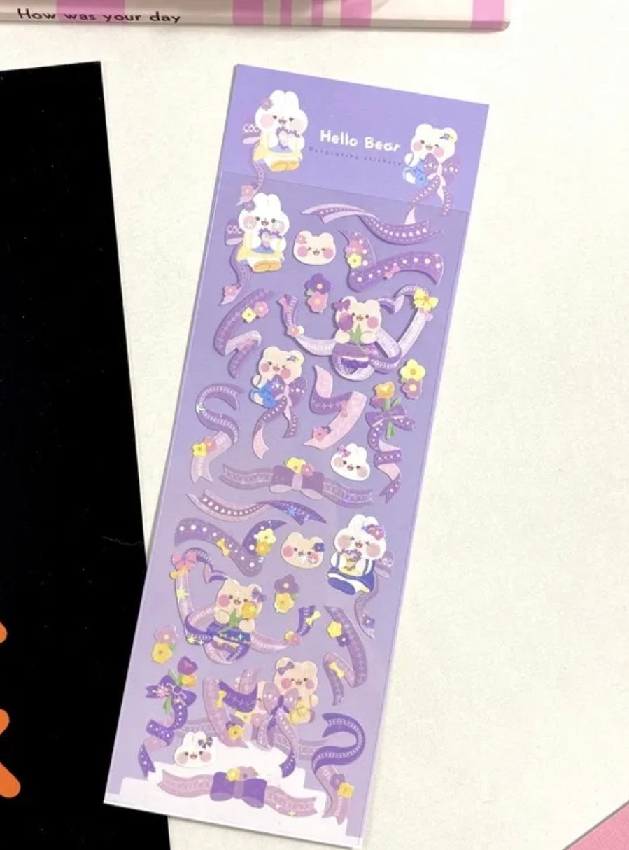 Bunny & Ribbon  - Holographic Stickers Version (A)