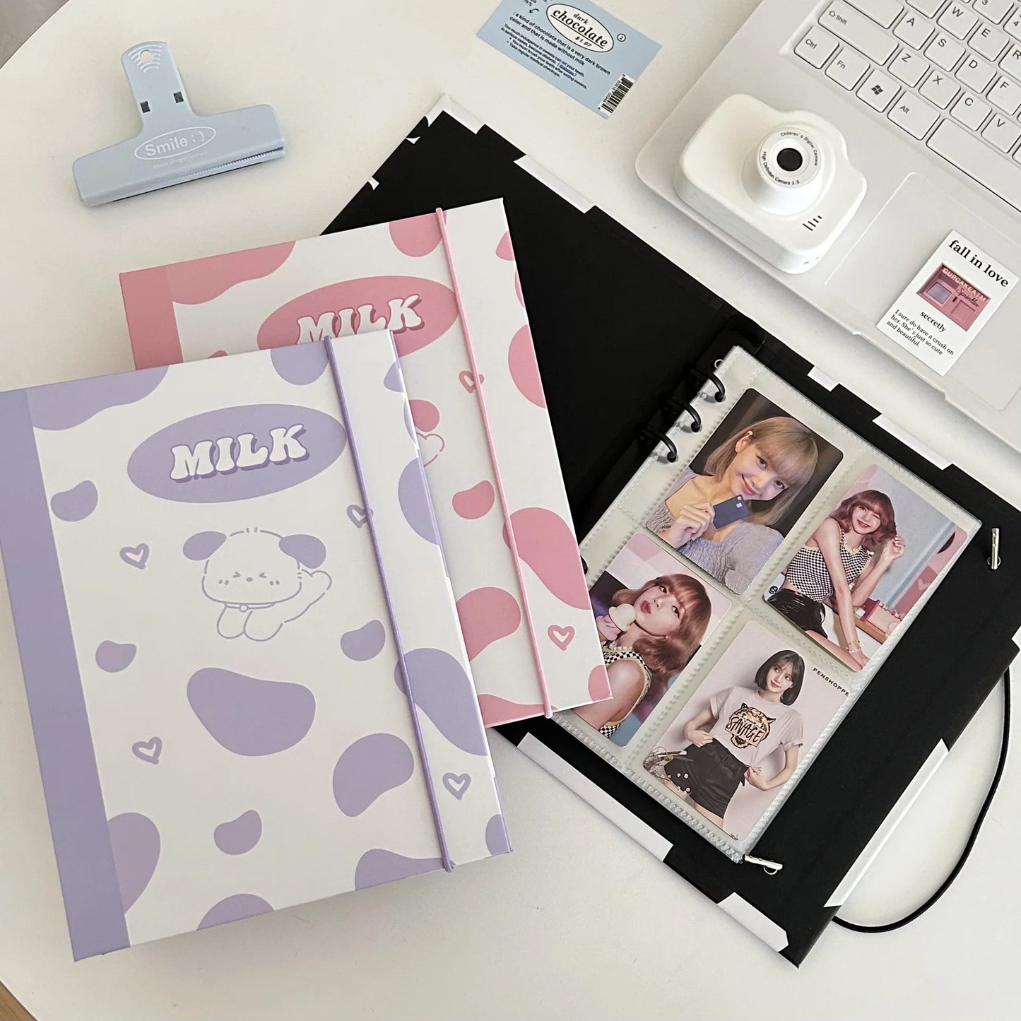 A5 Cute Milk Puppy Hard cover kpop photocard binder | 6 ring planner | Journal | Scrapbooking