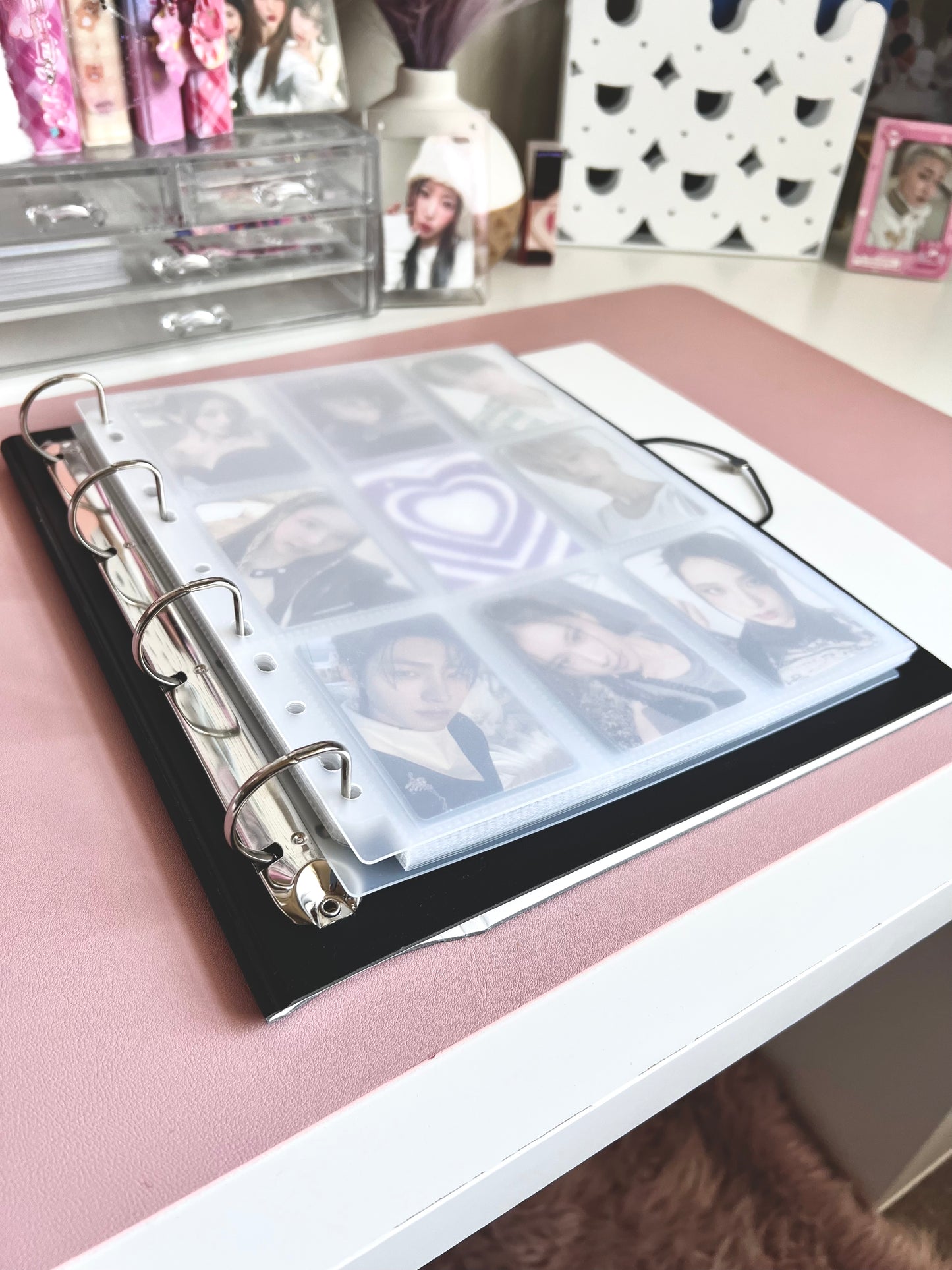 A4 White Heart Kpop Binder