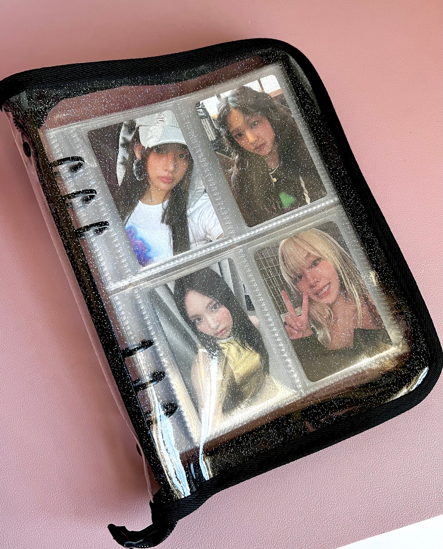 A5 Jelly Glitter Zippered Photo Card Binder