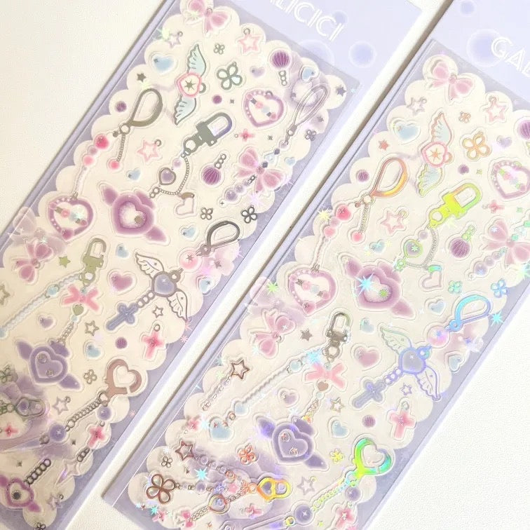 Kawaii Pendant/Angel Clear Holographic Stickers