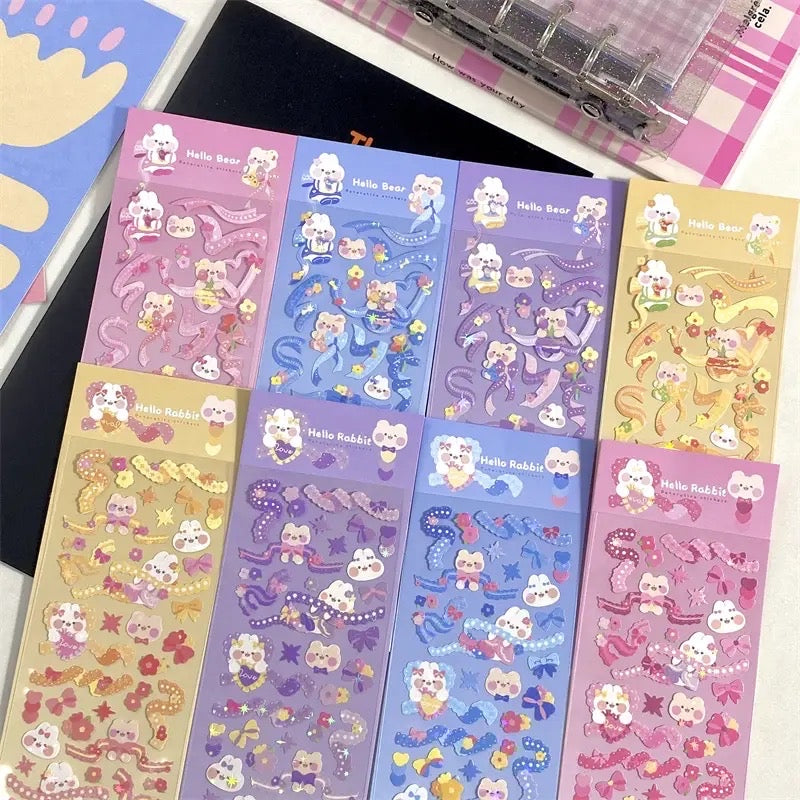 Bunny & Ribbon  - Holographic Stickers Version (A)