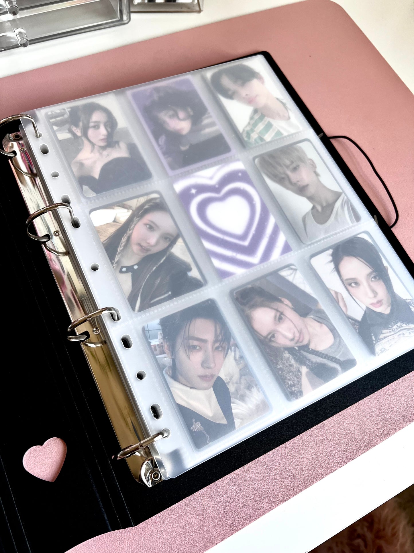 A4 White Heart Kpop Binder