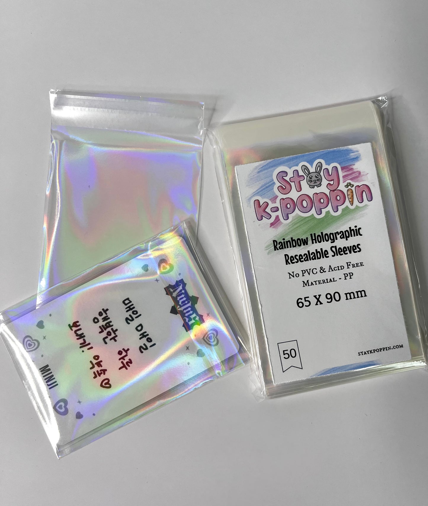 Rainbow Holographic- Resealable Sleeves