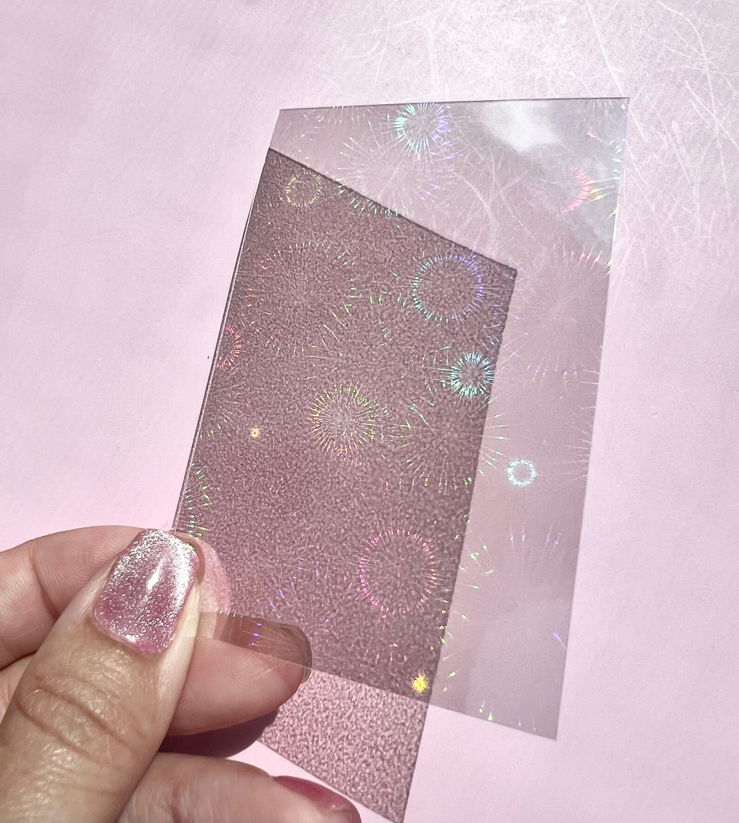 Fireworks Holographic Photo card sleeves- Double sided holographic sleeves