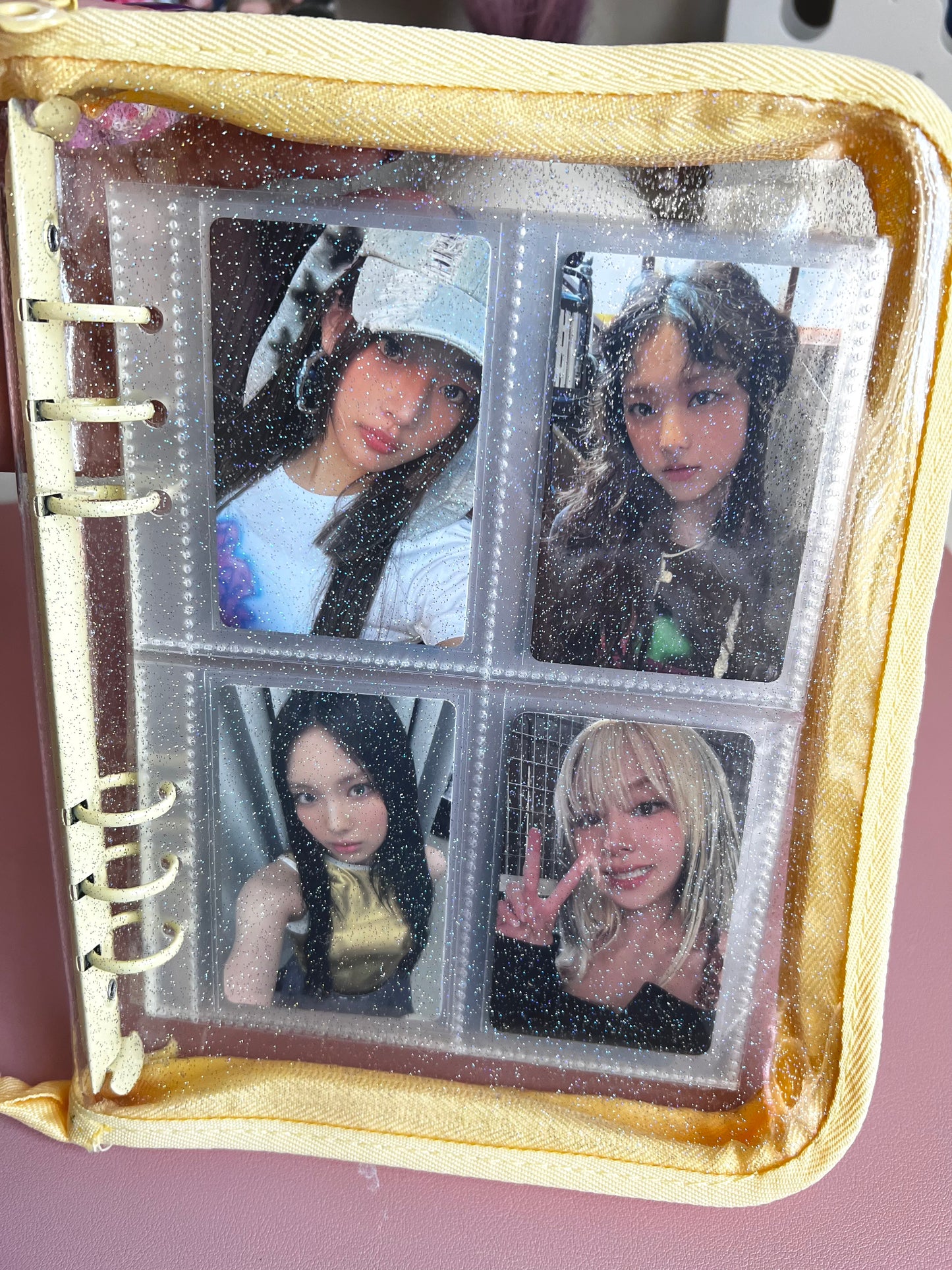 A5 Jelly Glitter Zippered Photo Card Binder