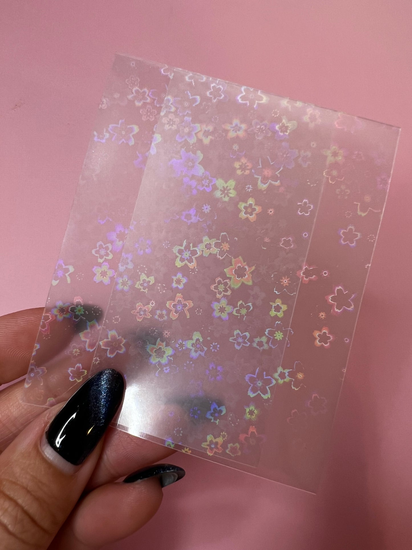 Mini Sakura Holographic Photo Card Sleeves 58x89mm