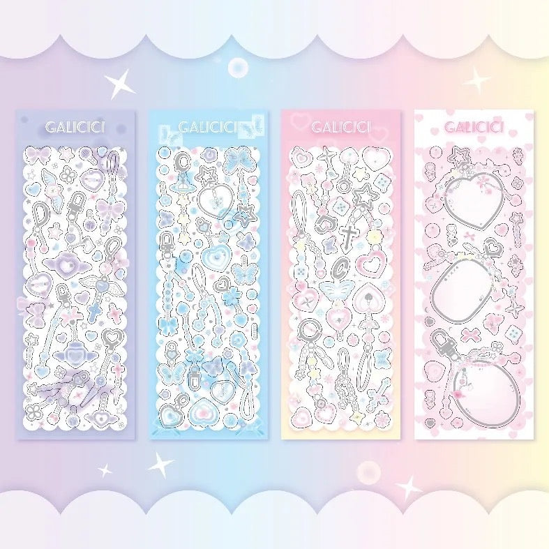 Kawaii Pendant/Angel Clear Holographic Stickers