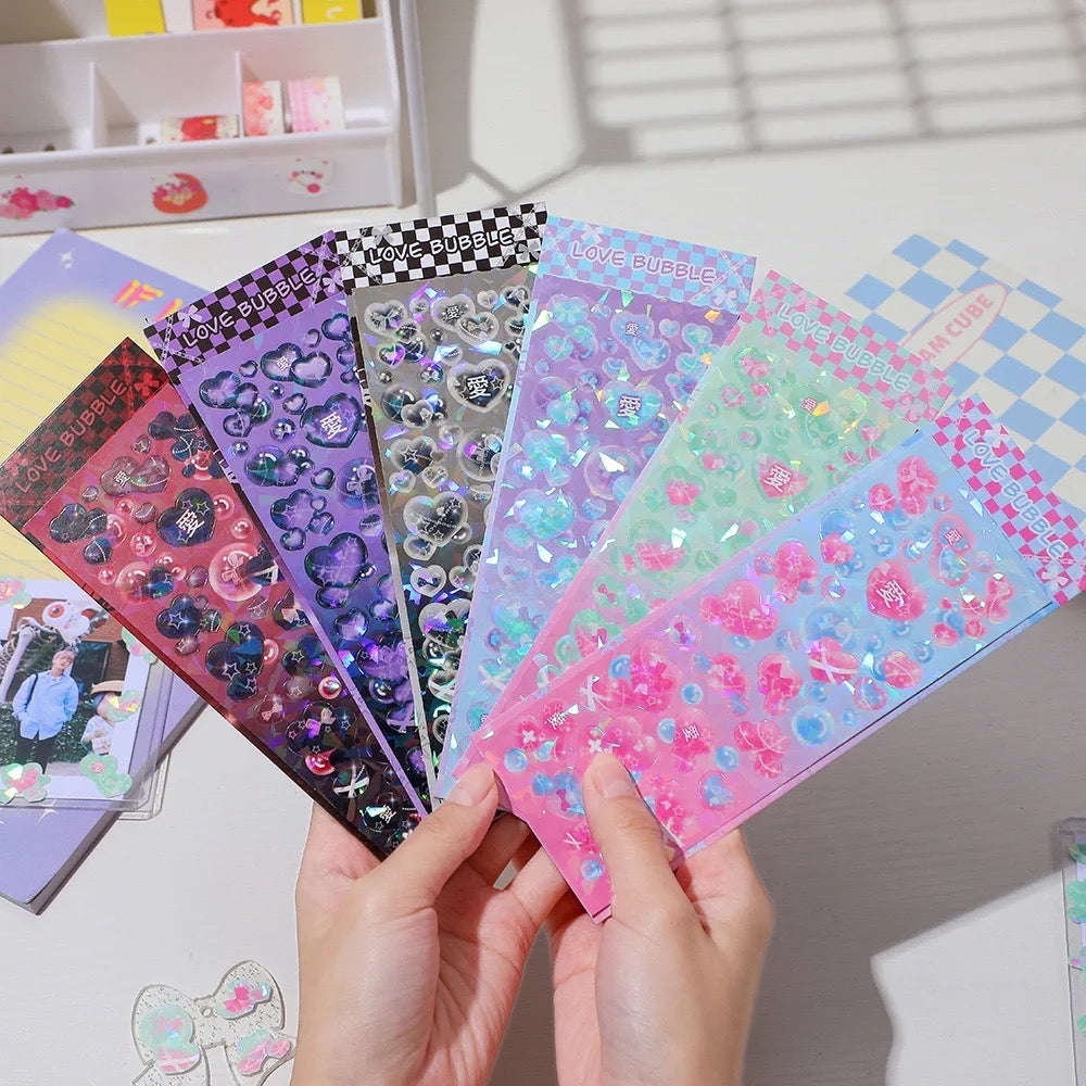 Heart Bubble - Holographic Stickers