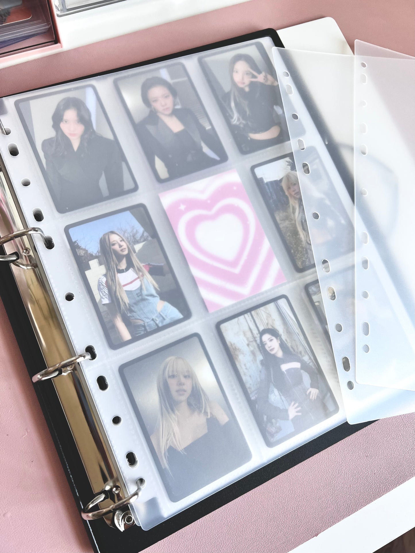 A4 White Heart Kpop Binder