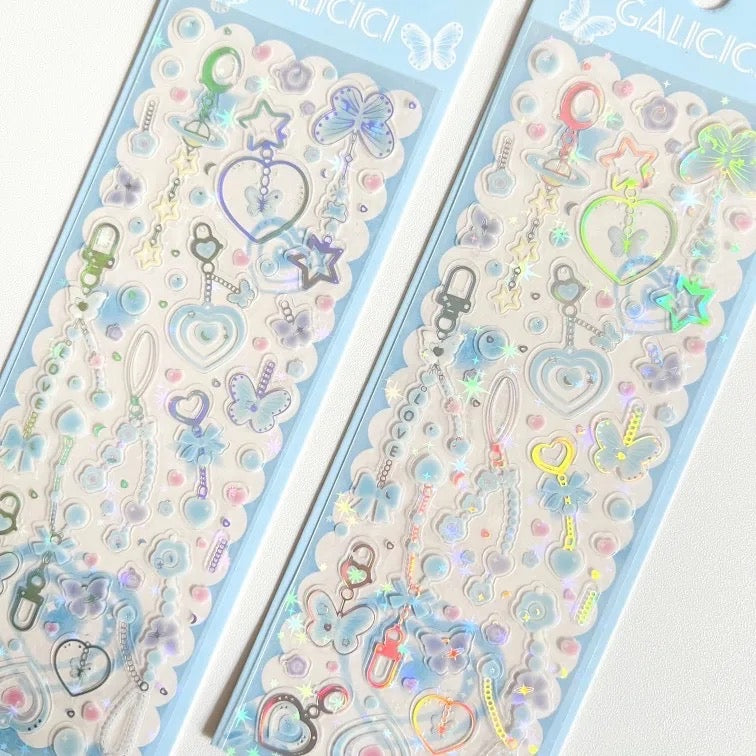 Kawaii Pendant/Angel Clear Holographic Stickers