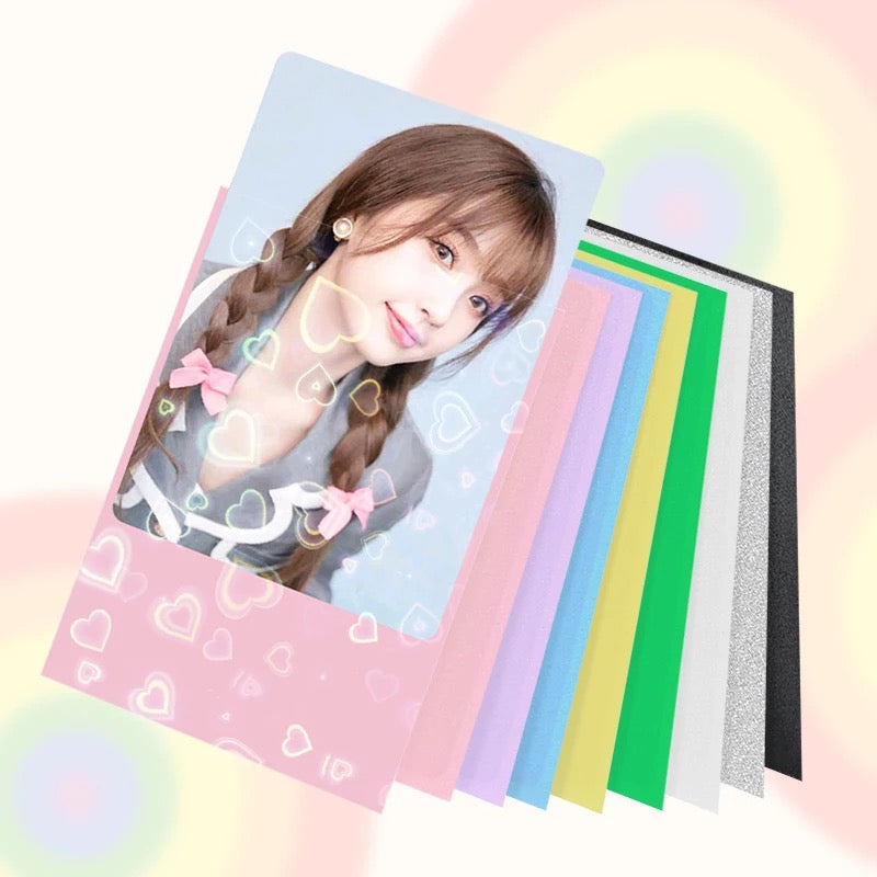 Colored Hearts Holographic Photo Card Sleeves