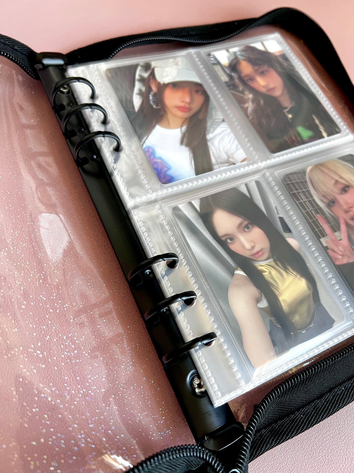 A5 Jelly Glitter Zippered Photo Card Binder