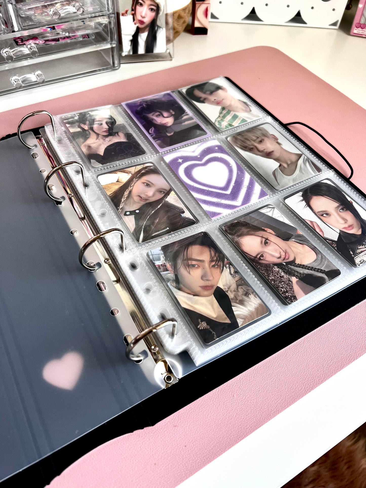 A4 White Heart Kpop Binder