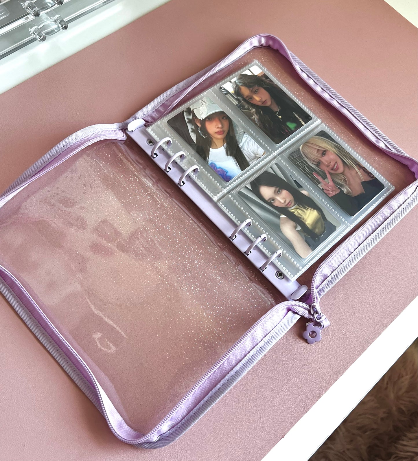 A5 Jelly Glitter Zippered Photo Card Binder