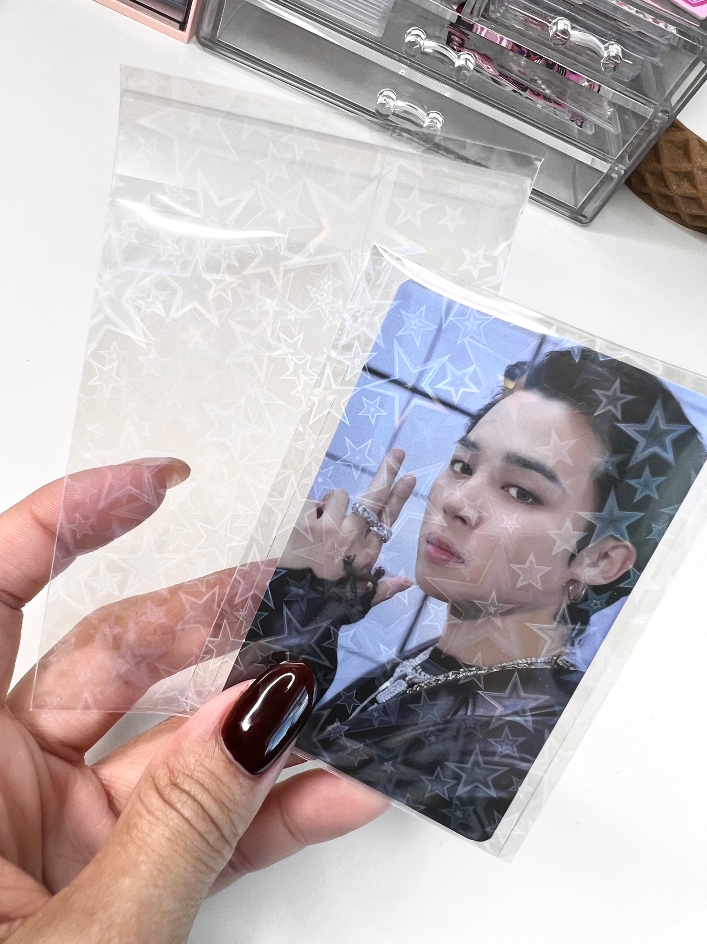 Resealable Holographic Super Star - Photo card sleeves