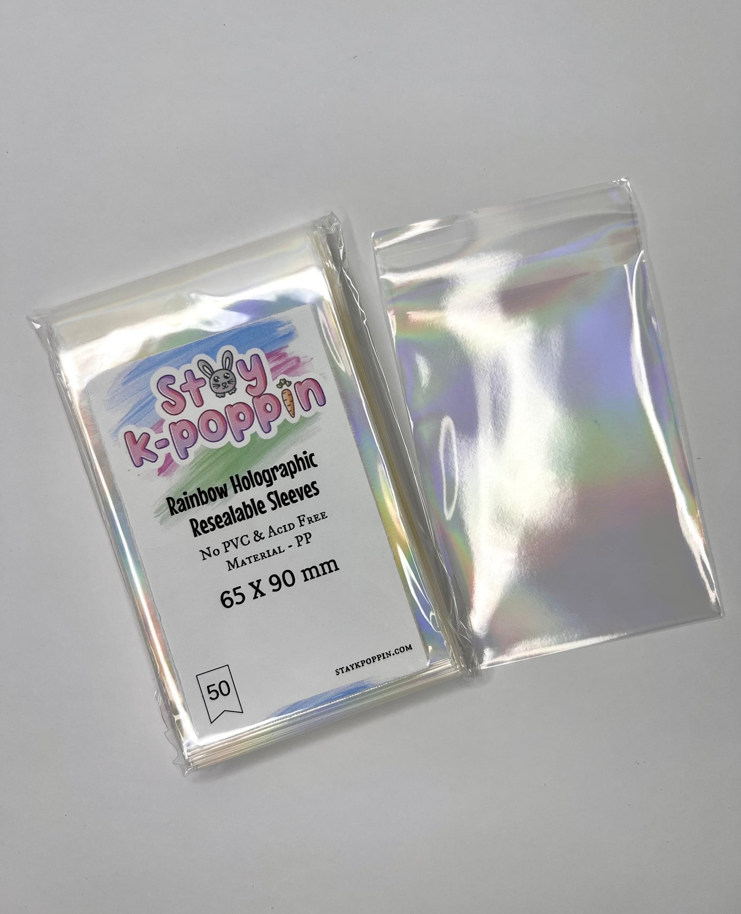 Rainbow Holographic- Resealable Sleeves