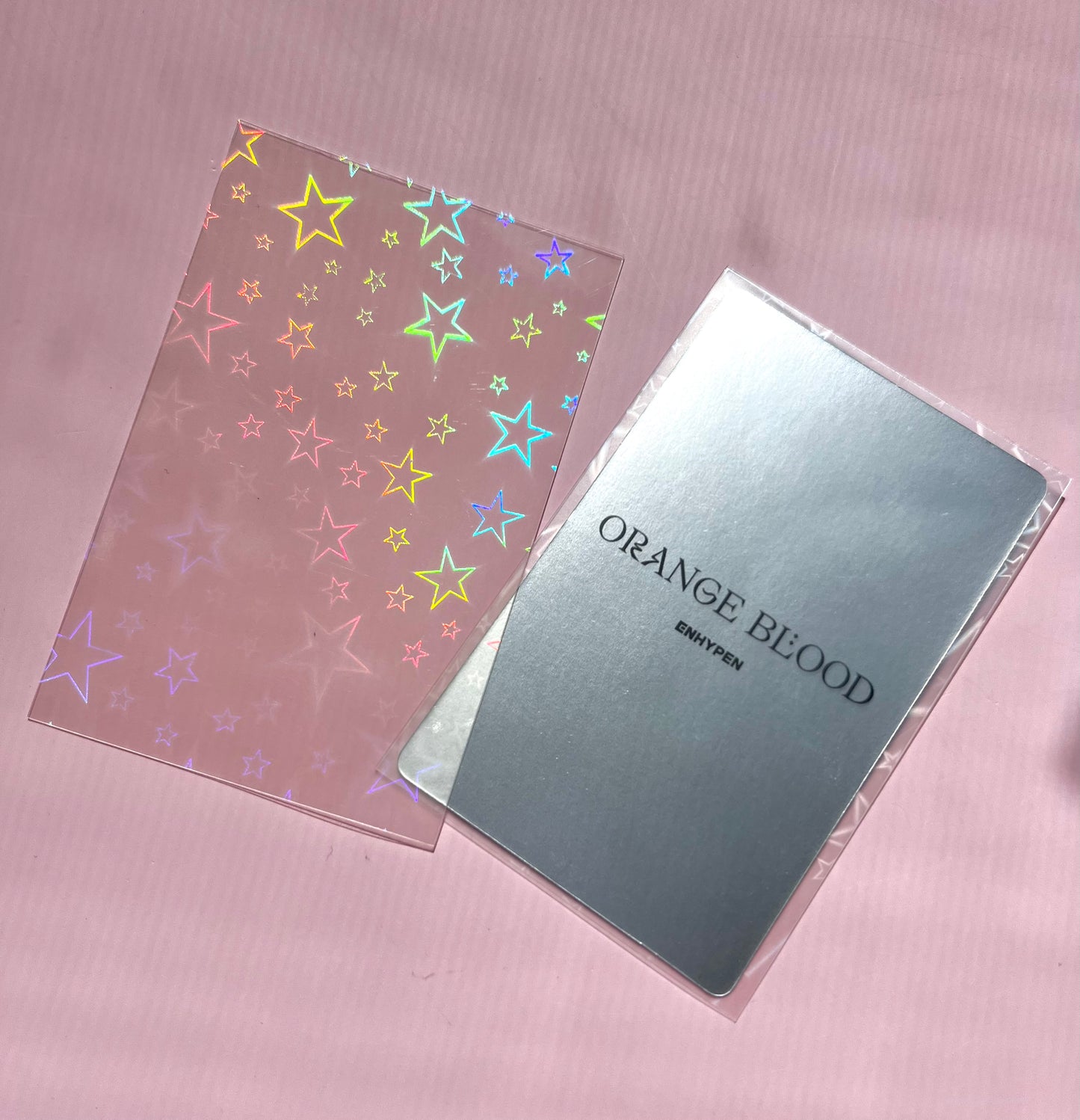 Super Star Holographic Photo card sleeves with sleek Matte back - 58x89mm