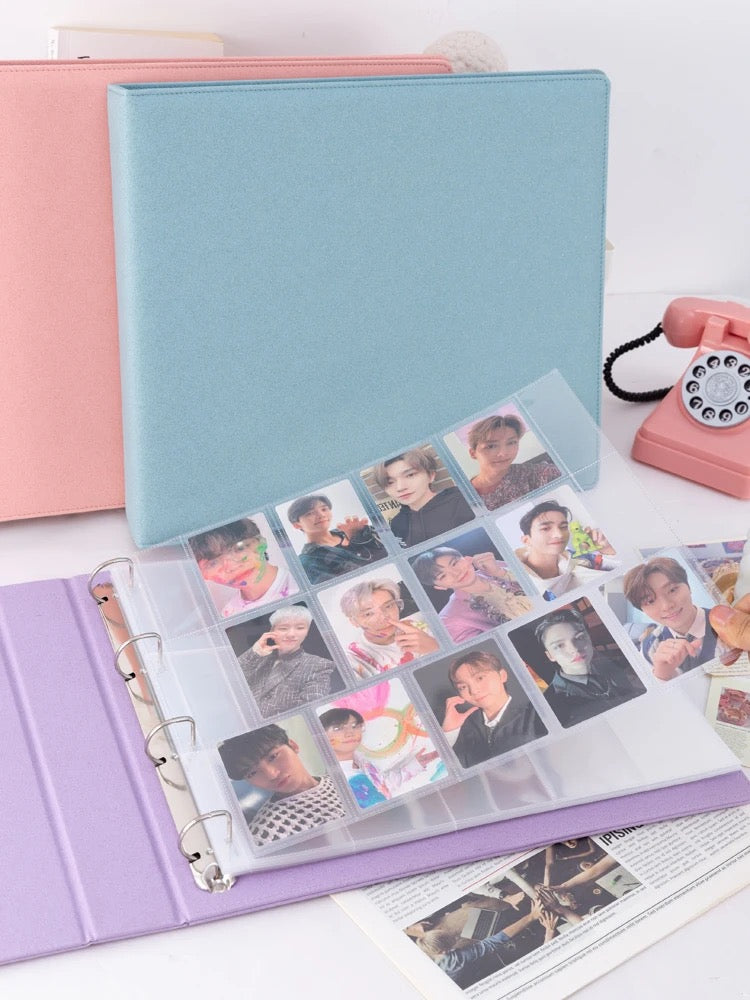 Macaroon A4 Extra Wide Extended Binder| Kpop Binders includes 13 Slot PC pages