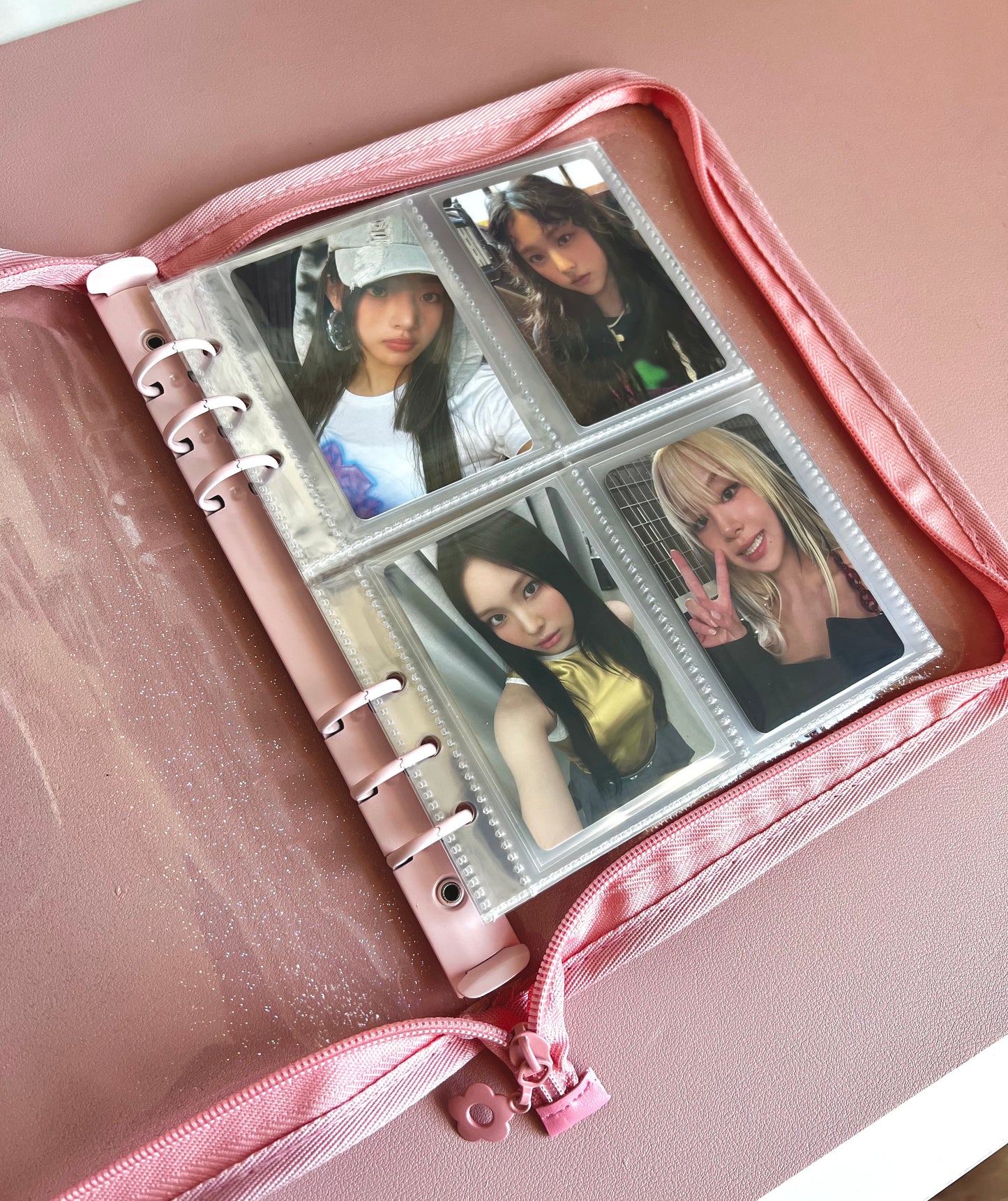 A5 Jelly Glitter Zippered Photo Card Binder