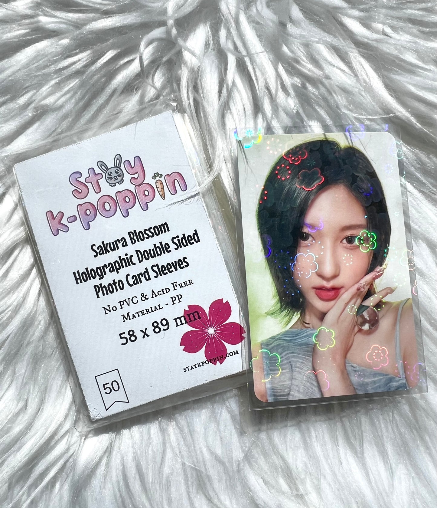 Sakura Blossom Holographic Photo Card Sleeves